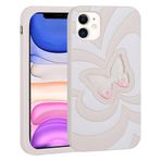iPhone 11 Uyumlu Sıvılı Simli Kelebekli Tasarım Zore Vodena Kılıf-Beyaz
