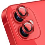 iPhone 11/12 / 12 Mini Raze Metal Kamera Lens Koruyucu Kırmızı
