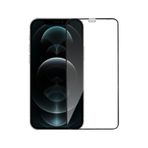 İphone 12 / 12 Pro Uyumlu Toz Filtreli Hd Temperli Cam Ekran Koruyucu (Siyah)
