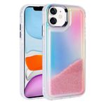 iPhone 12 İle Uyumlu Kılıf Airbagli Renkli Arka Yüzey Boncuk Tasarımlı Kumul Kapak 32838 Pembe