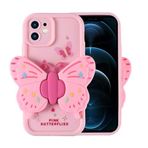 iPhone 12 İle Uyumlu Kılıf Kamera Korumalı Figür Tasarımlı Kapya Kapak 32510 Pembe Açık