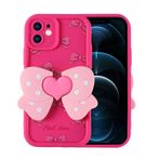 iPhone 12 İle Uyumlu Kılıf Kamera Korumalı Figür Tasarımlı Kapya Kapak 32510 Pembe Koyu