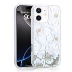 iPhone 12 İle Uyumlu Kılıf Sıvılı Simli Baskılı Şeffaf Arka Yüzey Mossa Silikon Kapak 35560 Gri