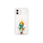 iPhone 12 ile uyumlu Splash ahtapot tasarımlı şeffaf silikon kılıf