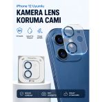 İphone 12 Kamera Lens Koruyucu 9H Temperli Cam Mavi