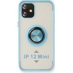 İphone 12 Kılıf Montreal Yüzüklü Silikon Kapak - Buz