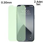 İphone 12 Mini 0.30Mm Full Tempered Cam Ekran Koruyucu 2Set Anti-Bluelight-(5775)