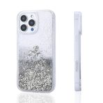 iPhone 12 Pro İle Uyumlu Kılıf Sıvılı Simli Şeffaf Arka Yüzey Keto Silikon Kapak 35539 Gümüş