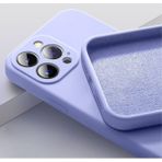 iPhone 12 Pro Kılıf Kadife Lansman Soft Yumuşak Liquid Silikon Kamera Korumalı Mara - Lila