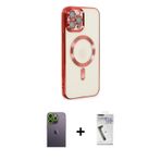 iPhone 12 Pro Max Kılıf Nova Işık Özel Seri - Şeffaf Uv Polymer Nano Ekran Koruyucu + Yeşil Neo