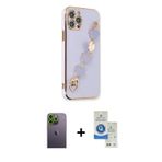 iPhone 12 Pro Max Kılıf Nova Işık Prime - Şeffaf Royal Nano Ekran Koruyucu + Yeşil Neon Fosforl