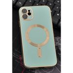 iPhone 12 Uyumlu MagSafe Özellikli Lens Korumalı Lazerli Renkli Kılıf Mint Yeşili