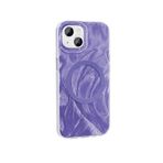 iPhone 13 İle Uyumlu Kılıf Kablosuz Şarj Özellikli Fırça Boya Desenli Palet Kapak 32136 Mor