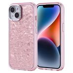 iPhone 13 İle Uyumlu Kılıf Taşlı Tasarımlı Kapi Kapak 36871 Pembe