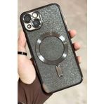 iPhone 13 Kamera Korumalı Parlak Simli Magsafe Destekli Modern Shimmer Kılıf