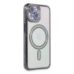 İphone 13 Kılıf Joke Simli Magneticsafe Kılıf - Derin Mor