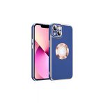 İphone 13 Kılıf Kamera Korumalı Parlak Kenarlı Altın İşlemeli Logo Gösteren Kapak Kongo