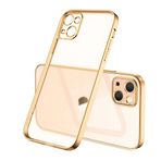 İphone 13 Mini Renkli Kenar Şeffaf Kılıf Kamera Korumalı Silikon Kılıf-(5775)