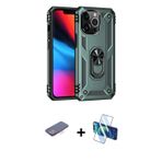 iPhone 13 Pro Max Kılıf Ahenk Klasik Koleksiyonu - Siyah 3D Antistatik Cam Ekran Koruyucu + Pem