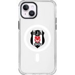 İphone 13 Uyumlu Beşiktaş Logo Şeffaf Magsafe Lisanslı Telefon Kılıfı