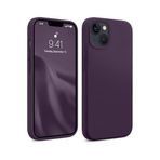 iPhone 13 Uyumlu Derin Mor Silikon Kılıf Leke Tutmaz İçi Süet Silinebilir Kapak
