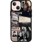 iPhone 13 Uyumlu Mustafa Kemal Ataturk Tasarımlı Glossy Premium Kılıf - Siyah - Atatürk-284