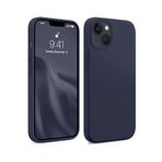 iPhone 13 Uyumlu Petrol Mavi Silikon Kılıf Leke Tutmaz İçi Süet Silinebilir Kapak