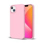Iphone 13 Uyumlu Silikon Kılıf Leke Tutmaz Içi Süet Silinebilir Kapak Açık Pembe