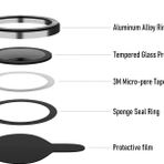 iPhone 13/13 Mini Kamera Camı Lens Koruyucu Halka Set - Siyah