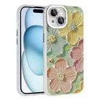 iPhone 14 İle Uyumlu Kılıf Çiçek Desenli Parlak Taşlı Sert Silikon Garden Kapak 31802 Colorful
