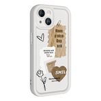 iPhone 14 İle Uyumlu Kılıf Kamera Korumalı Baskılı Arka Yüzey Klas Kapak 32269 Beyaz