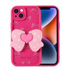 iPhone 14 İle Uyumlu Kılıf Kamera Korumalı Figür Tasarımlı Kapya Kapak 32463 Pembe Koyu