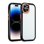 iPhone 14 İle Uyumlu Kılıf Kamera Korumalı Renkli Kenar ve Çerçeve Tasarımlı Vitamin Kapak 32454 Siyah
