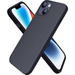 iPhone 14 Kılıf 6.1 ile Uyumlu, Uruchi Ince Sıvı Silikon 3 Katmanlı Tam Kaplamalı Yumuşak Jel Kauçuk