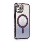 iPhone 14 Kılıf Joke Simli Magneticsafe Kılıf - Derin Mor