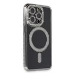 İphone 14 Kılıf Joke Simli Magneticsafe Kılıf - Gri