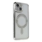 İphone 14 Kılıf Joke Simli Magneticsafe Kılıf - Gümüş
