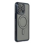 İphone 14 Kılıf Joke Simli Magneticsafe Kılıf - Lacivert
