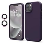 iPhone 14 Kılıf Kamera Lensli Lansman Silikon Kapak Mor
