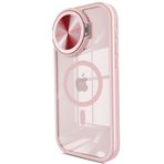 İphone 14 Kılıf Teleskop Lens Magsafe Silikon Kapak - Pembe