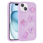 iPhone 14 Plus İle Uyumlu Kılıf Kabartma Figürlü Parlak Toys Silikon Kapak 29985 Mor