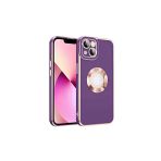 Iphone 14 Plus Kılıf Kamera Korumalı Parlak Altın Işlemeli Logo Gösteren Kapak (Kongo)