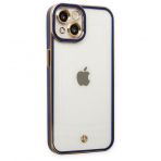 iPhone 14 Plus Kılıf Liva Lens Silikon - Mavi