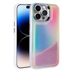 iPhone 14 Pro İle Uyumlu Kılıf Airbagli Renkli Arka Yüzey Boncuk Tasarımlı Kumul Kapak 32841 Mor
