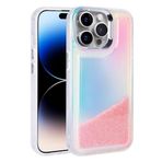 iPhone 14 Pro İle Uyumlu Kılıf Airbagli Renkli Arka Yüzey Boncuk Tasarımlı Kumul Kapak 32841 Pembe