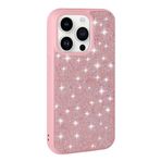 iPhone 14 Pro İle Uyumlu Kılıf Parlak Taşlı Tasarım Pırlanta Kapak 30655 Pembe