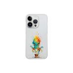 iPhone 14 Pro ile uyumlu Splash ahtapot tasarımlı şeffaf silikon kılıf