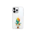 iPhone 14 Pro ile uyumlu Splash ahtapot Tasarımlı Slimfit şeffaf silikon kılıf