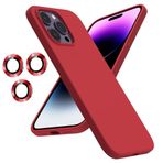 iPhone 14 Pro Kılıf Kamera Lensli Lansman Silikon Kapak Kırmızı