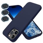 iPhone 14 Pro Kılıf Kamera Lensli Lansman Silikon Kapak Lacivert